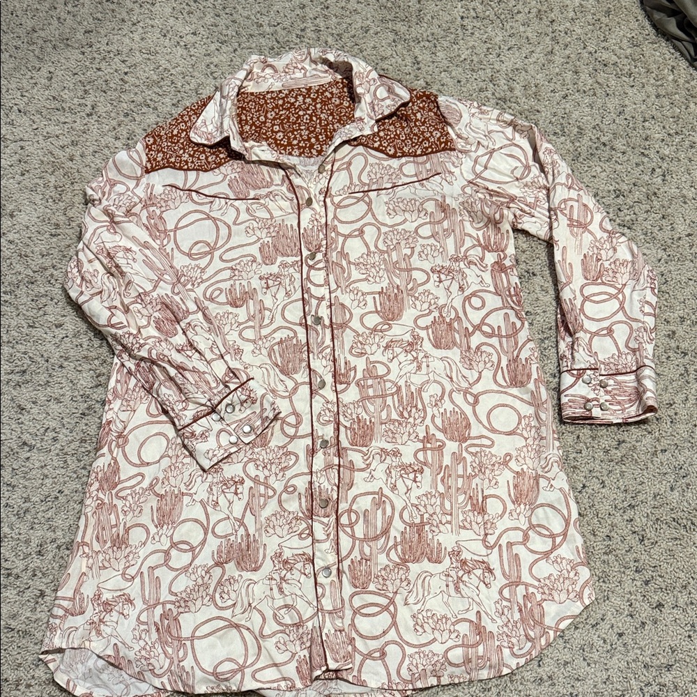 Patterned Button-Up Shirt
